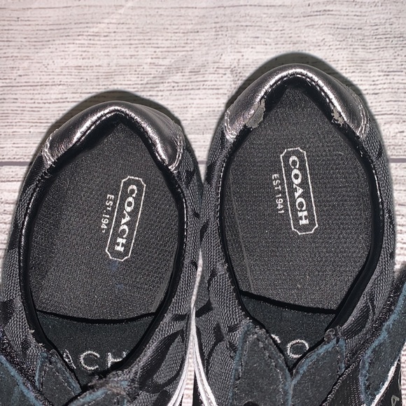 Coach Velcro silver black Jenney sneakers size 7M - Picture 2 of 6